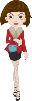 Illustration of a Girl on a white background