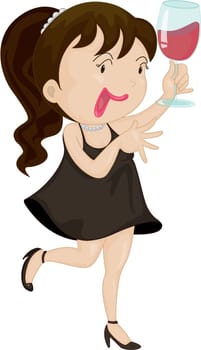 Illustration of A Girl on white background