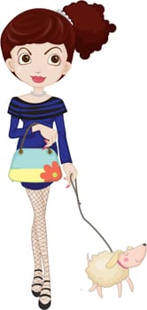 Illustration of a Girl on a white background