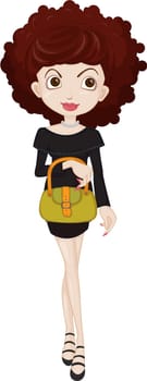 Illustration of a Girl on a white background