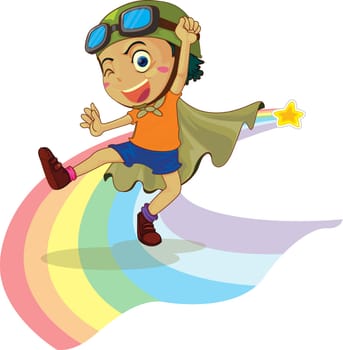 illustration of boy on white