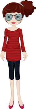 Illustration of a Girl on a white background