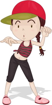 Illustration of a Girl on a white background