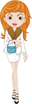 Illustration of a Girl on a white background
