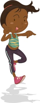 Illustration of a Girl on a white background