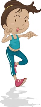 Illustration of a Girl on a white background