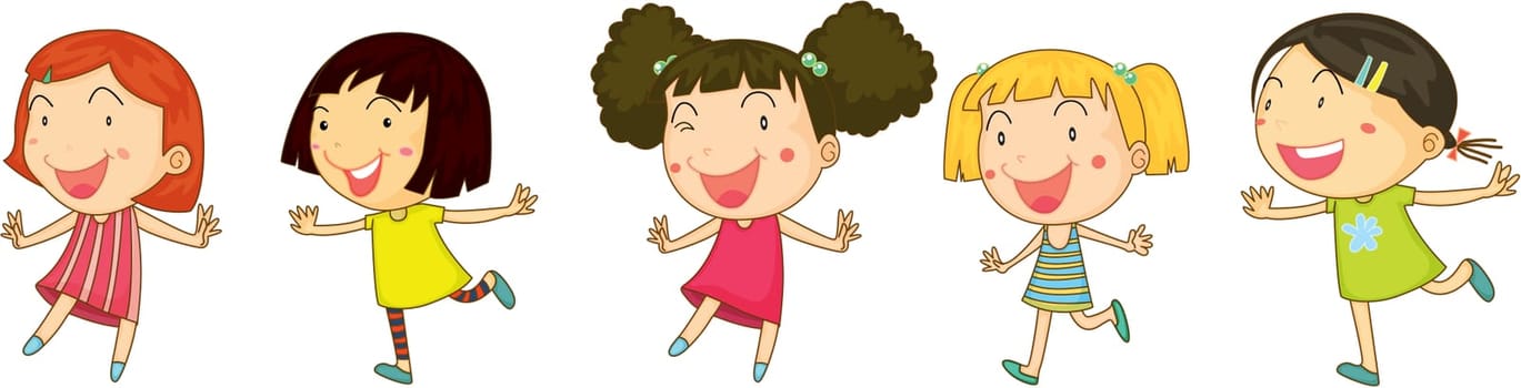 Illustration of a Girls on a white background