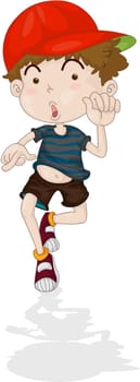 Illustration of a boy on a white background