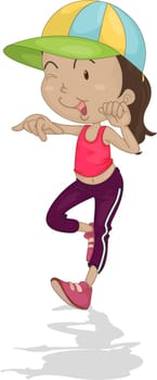 Illustration of a Girl on a white background