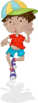 Illustration of a boy on a white background