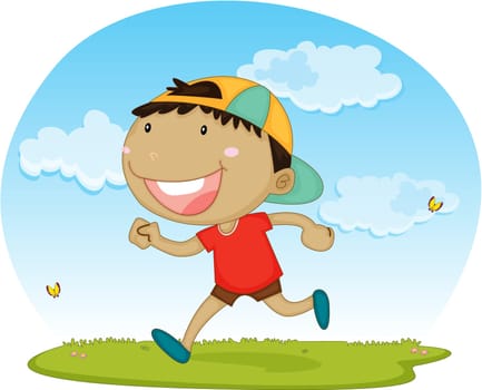 Illustration of a boy on a white background