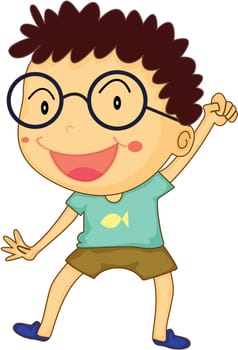 Illustration of a boy on a white background