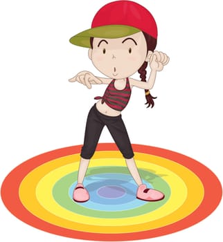 Illustration of A Dancing Girl on white background