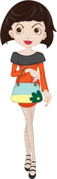 Illustration of a Girl on a white background