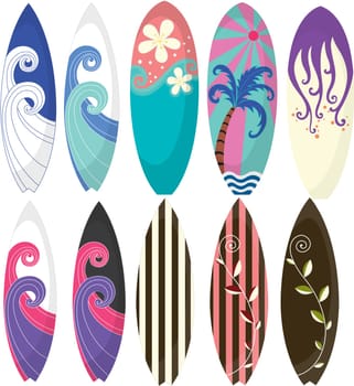 Illustration of a surfing pads on a white background