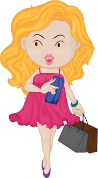 Illustration of a Girl on a white background