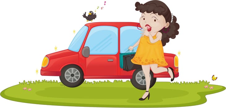 Illustration of A Girl on white background