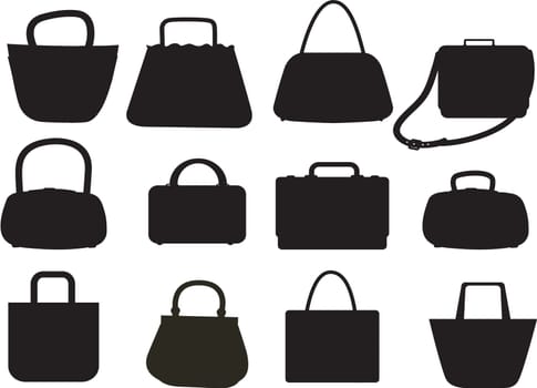 illustration of handbags on white background