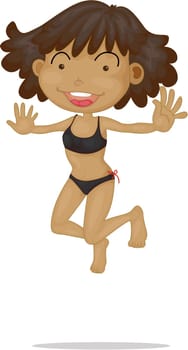 Illustration of a Girl on a white background