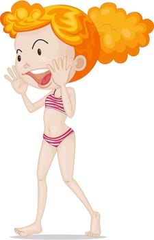 Illustration of a Girl on a white background