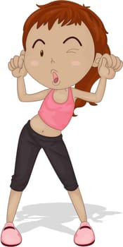 Illustration of A Dancing Girl on white background