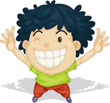 Illustration of a boy on a white background