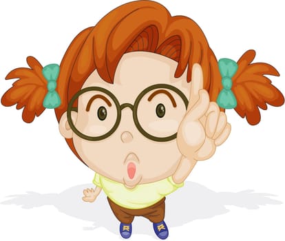Illustration of a Girl on a white background