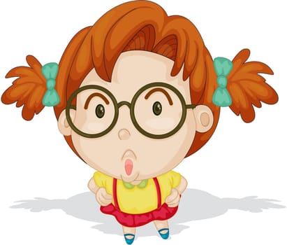 Illustration of a Girl on a white background