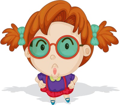 Illustration of a Girl on a white background