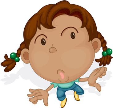 Illustration of a Girl on a white background