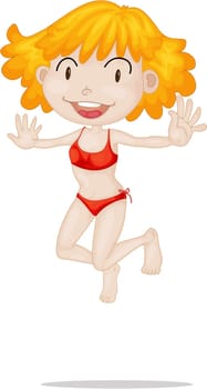 Illustration of a Girl on a white background