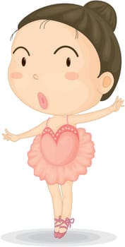 Illustration of a Girl on a white background