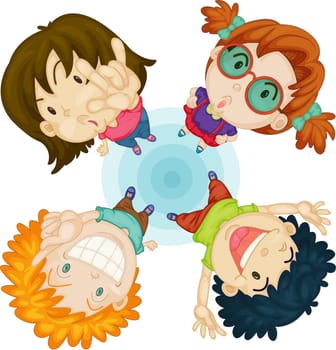Illustration of a kids on a white background