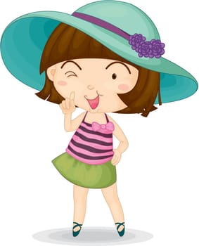 Illustration of a Girl on a white background