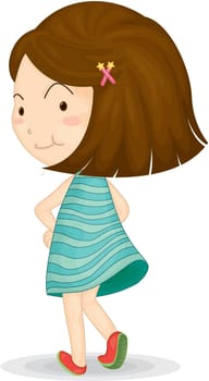 Illustration of a Girl on a white background