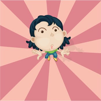 Illustration of a Girl on a white background