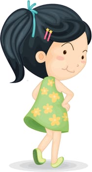Illustration of a Girl on a white background