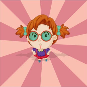 Illustration of a Girl on a white background