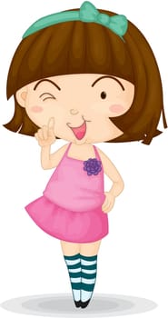 Illustration of A Girl on white background