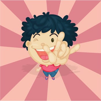 Illustration of a boy on a white background