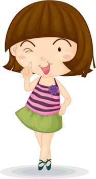 Illustration of a Girl on a white background