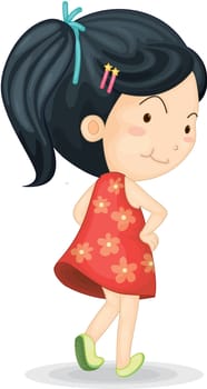 Illustration of A Girl on white background