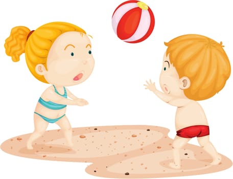 Illustration of a kids on a white background