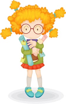 Illustration of A Girl on white background