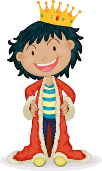 Illustration of boy wearing jacket on a white background