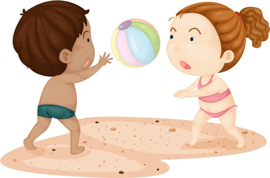 Illustration of a kids on a white background