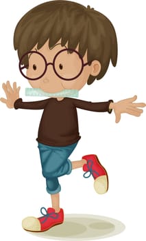 Illustration of a boy on white background