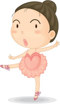 Illustration of a Girl on a white background