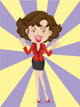 Illustration of a girl on white background