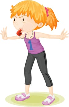 Illustration of A Lady Coach on white background